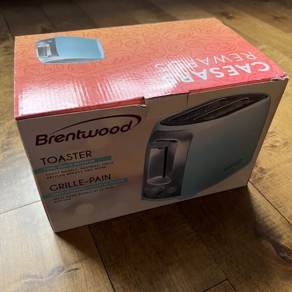 BRENTWOOD Appliances Cool Touch 2-Slice Extra Wide Slot Retro Toaster, Blue - Picture 2 of 6